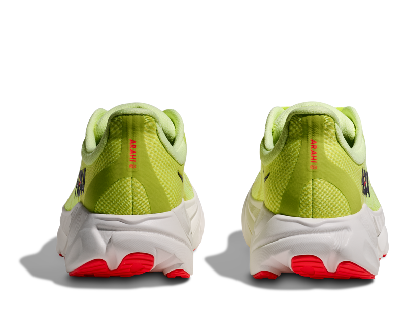 Hoka Men's Arahi 8 in Neon Yuzu/Neon Flame-5