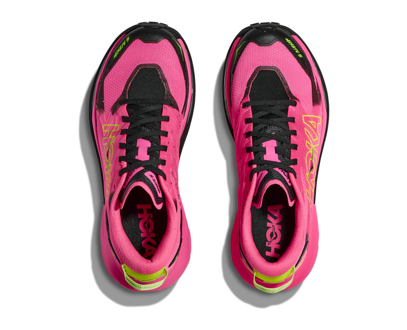 Hoka Women's Mafate 5 in Neon Rose/Black-7
