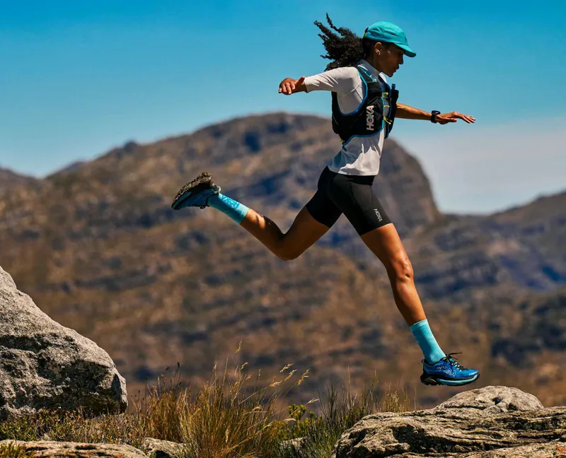 Hoka Women's Mafate 5 in Skyward Blue/Black-8