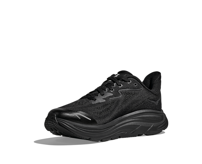 Hoka Youth's Clifton 10 Big Kids in Black/Black-6
