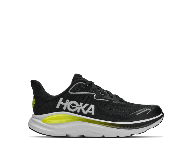 Hoka Youth's Clifton 10 Big Kids in Black/Cosmic Grey