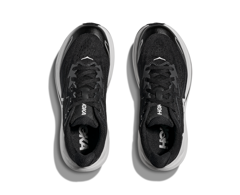 Hoka Youth's Clifton 10 Big Kids in Black/White-5