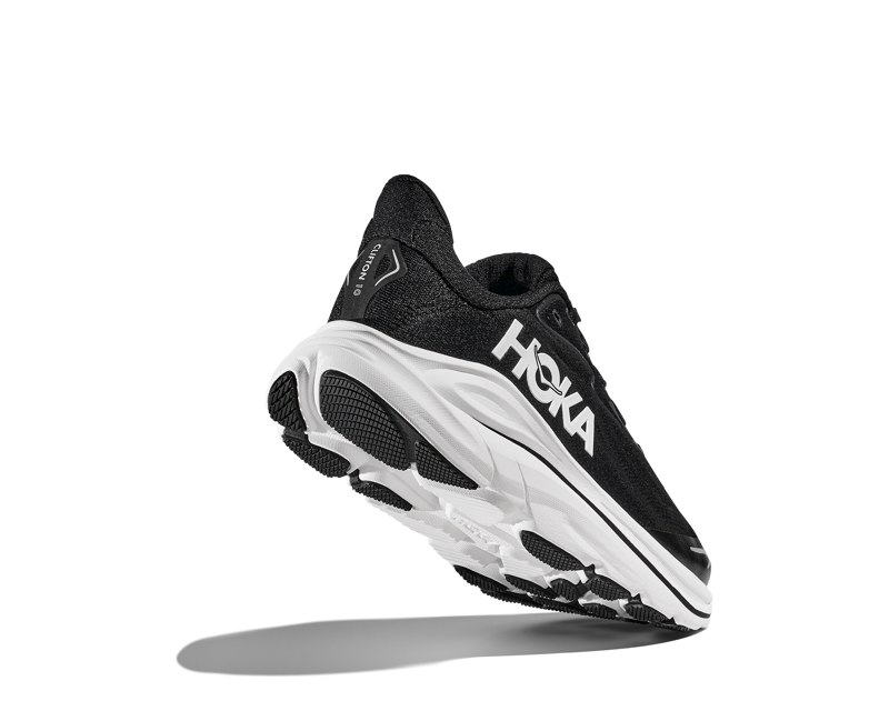 Hoka Youth's Clifton 10 Big Kids in Black/White-4