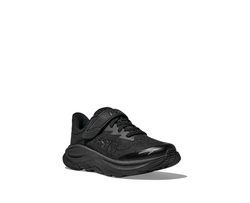Hoka Kid's Clifton 10 Little Kids in Black/Black-3