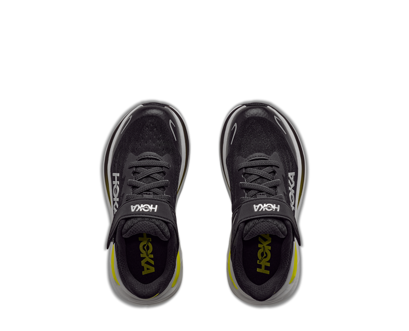 Hoka Kid's Clifton 10 Little Kids in Black/Cosmic Grey-5