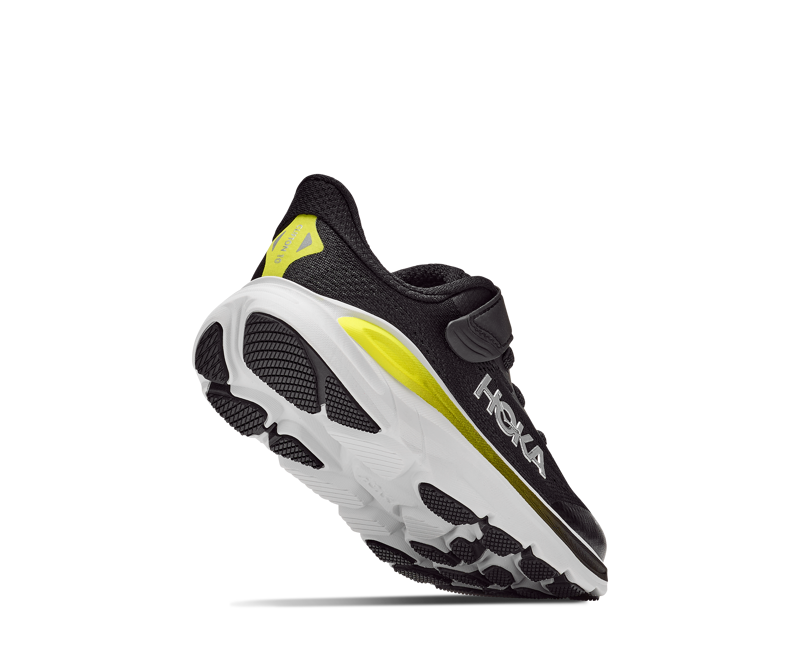 Hoka Kid's Clifton 10 Little Kids in Black/Cosmic Grey-2