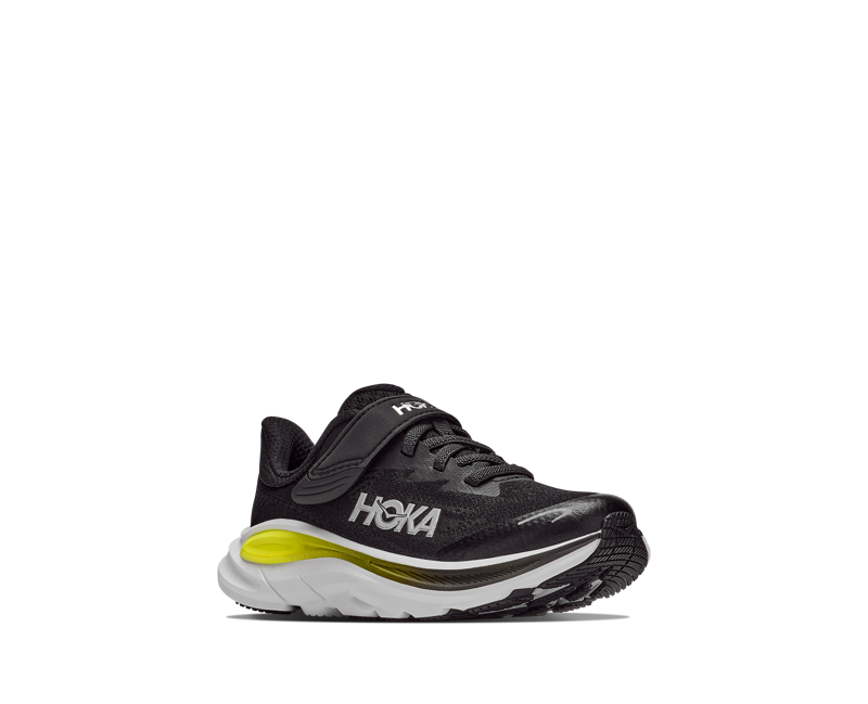 Hoka Kid's Clifton 10 Little Kids in Black/Cosmic Grey-3