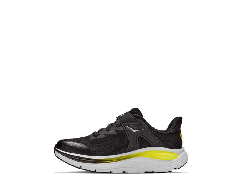 Hoka Kid's Clifton 10 Little Kids in Black/Cosmic Grey-1