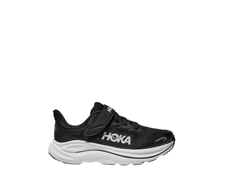 Hoka Kid's Clifton 10 Little Kids in Black/White