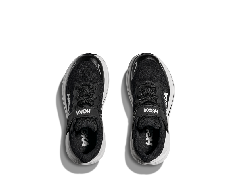 Hoka Kid's Clifton 10 Little Kids in Black/White-5