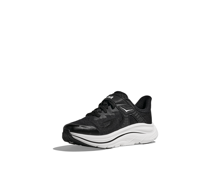 Hoka Kid's Clifton 10 Little Kids in Black/White-3