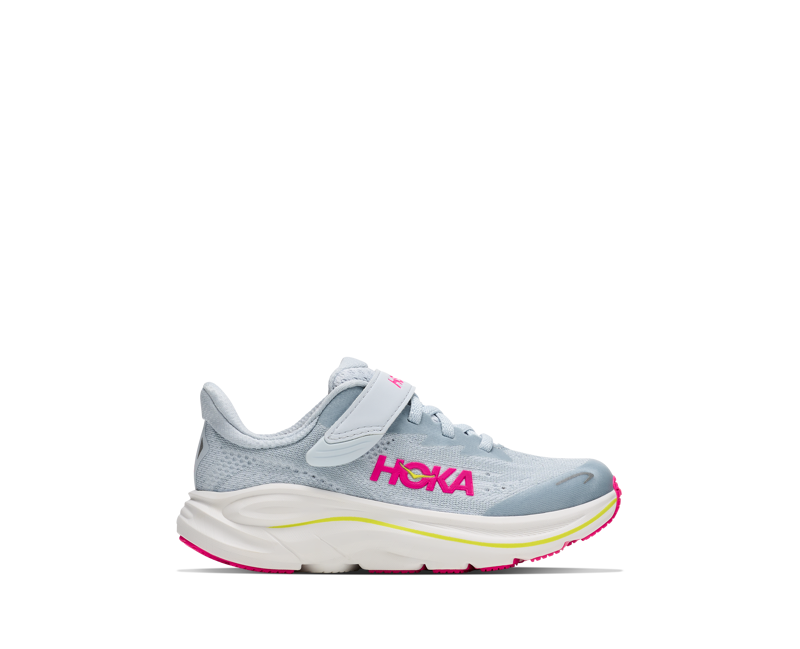 Hoka Kid's Clifton 10 Little Kids in Overcast/Neon Dragonfruit