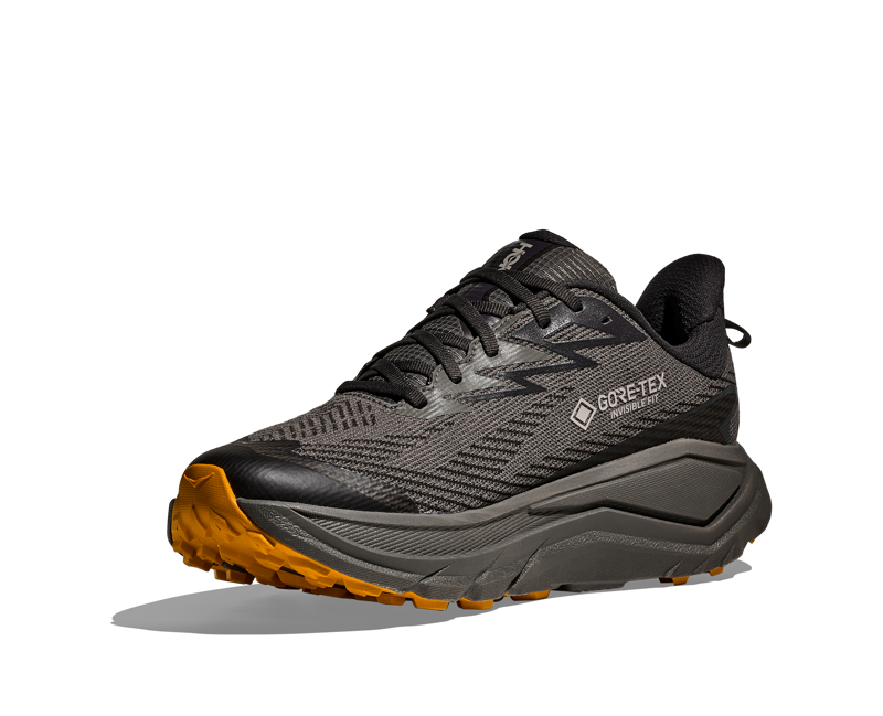 Hoka Men's Challenger 8 GTX in Asphalt Grey/Varsity Yellow-2