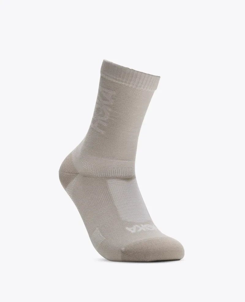 Hoka Merino Crew Sock in River Rock Grey-3