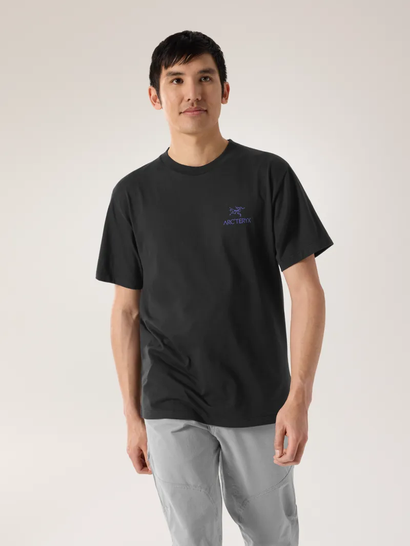 Arc'teryx Men's Kragg Cotton Bird Tee in Black/Electra-1