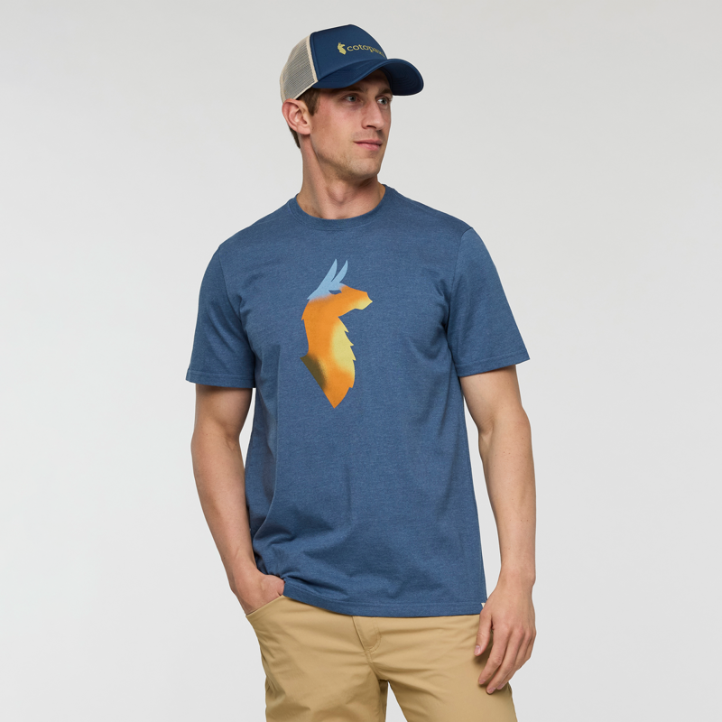 Cotopaxi Men's Bitmap Llama T-Shirt in Deep Sea-2