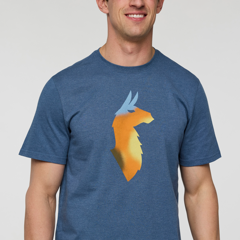 Cotopaxi Men's Bitmap Llama T-Shirt in Deep Sea-5