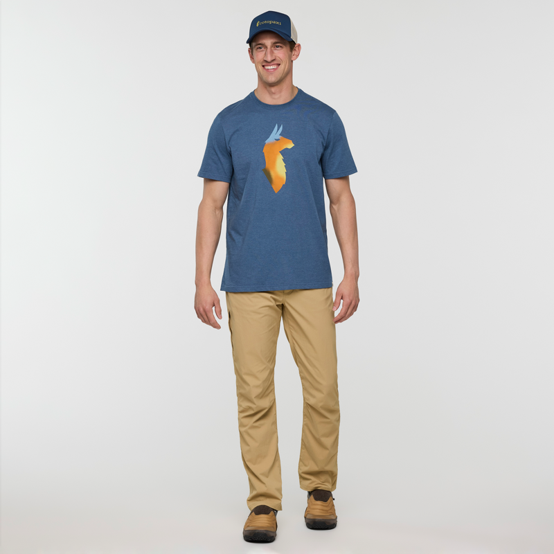 Cotopaxi Men's Bitmap Llama T-Shirt in Deep Sea-6