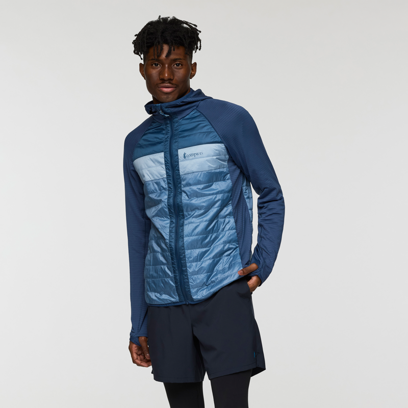 Cotopaxi Men's Capa Hybrid Insulated Hooded Jacket in Deep Sea and Fjord-2