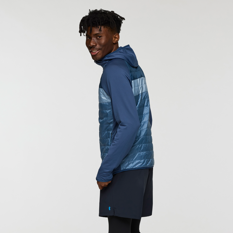 Cotopaxi Men's Capa Hybrid Insulated Hooded Jacket in Deep Sea and Fjord-4