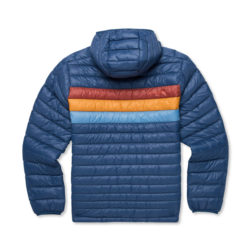 Cotopaxi Men's Fuego Down Hooded Jacket in Deep Sea Stripes-1