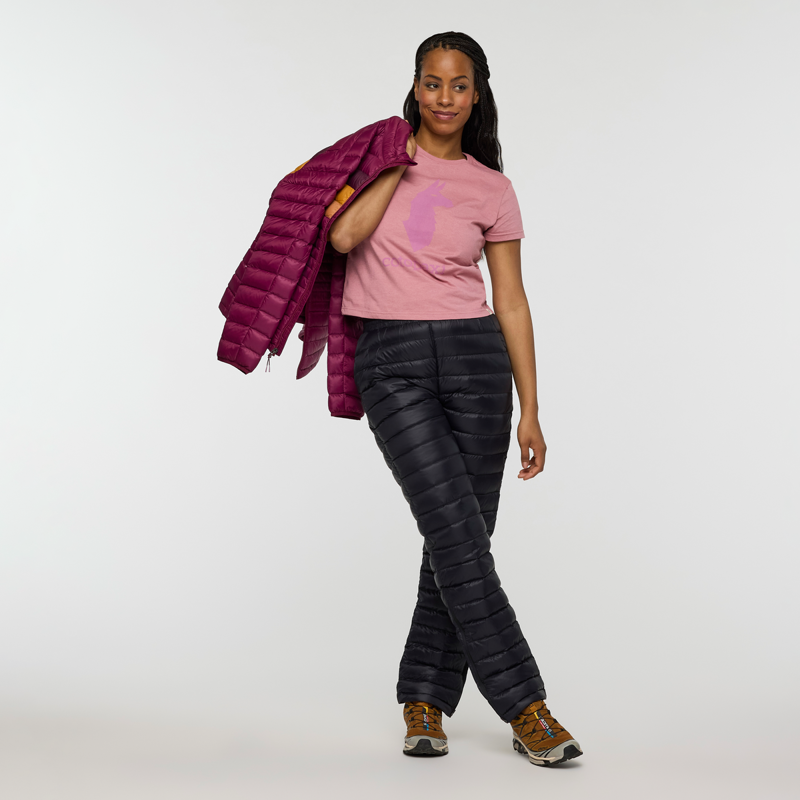 Cotopaxi Women's Fuego Down Hooded Jacket in Blackberry and Jam-5