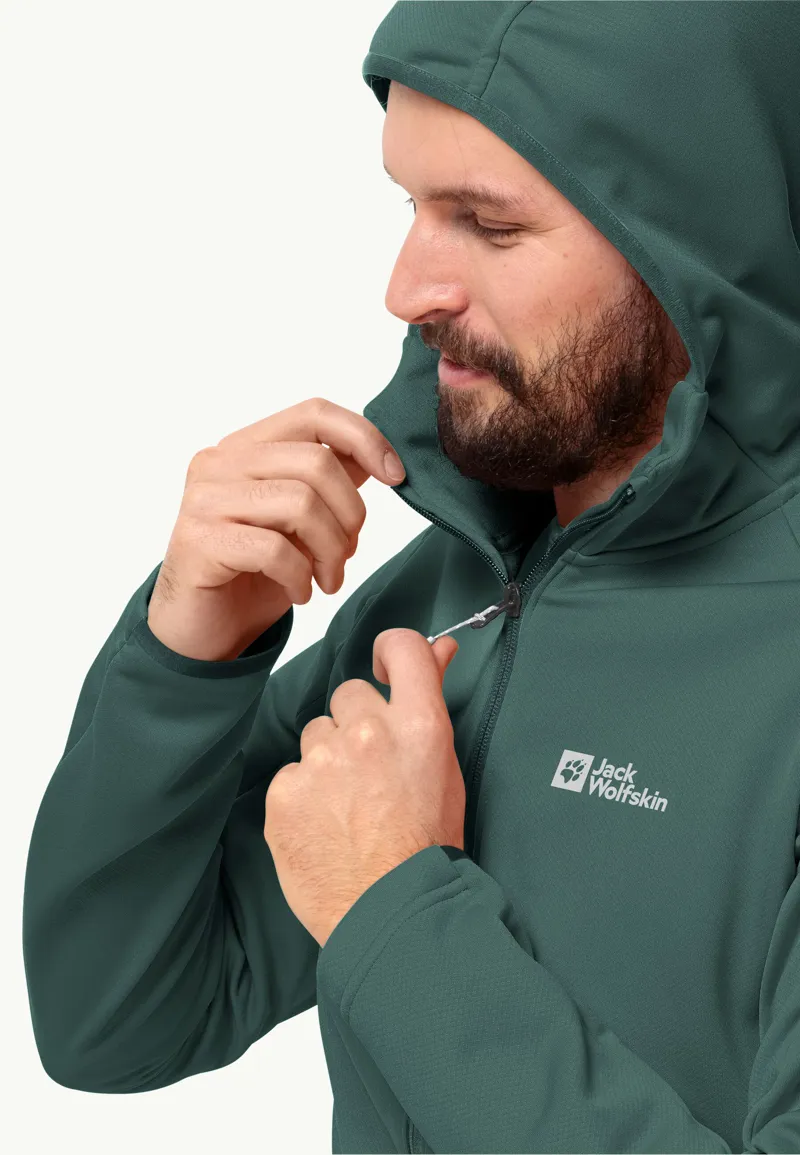 Jack Wolfskin Men's Alpgrat Hooded FZ in Jade Green-3
