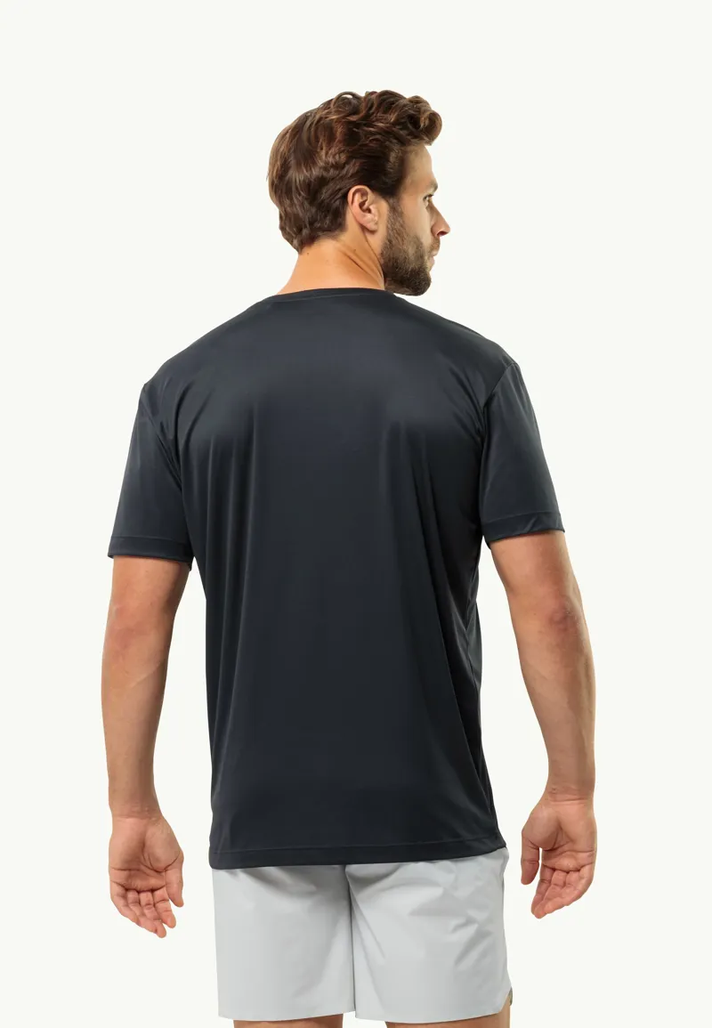 Jack Wolfskin Men's Peak Graphic Short Sleeve T-Shirt in Phantom-2