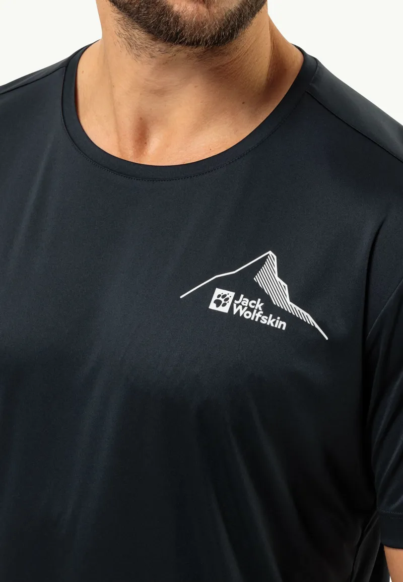 Jack Wolfskin Men's Peak Graphic Short Sleeve T-Shirt in Phantom-3