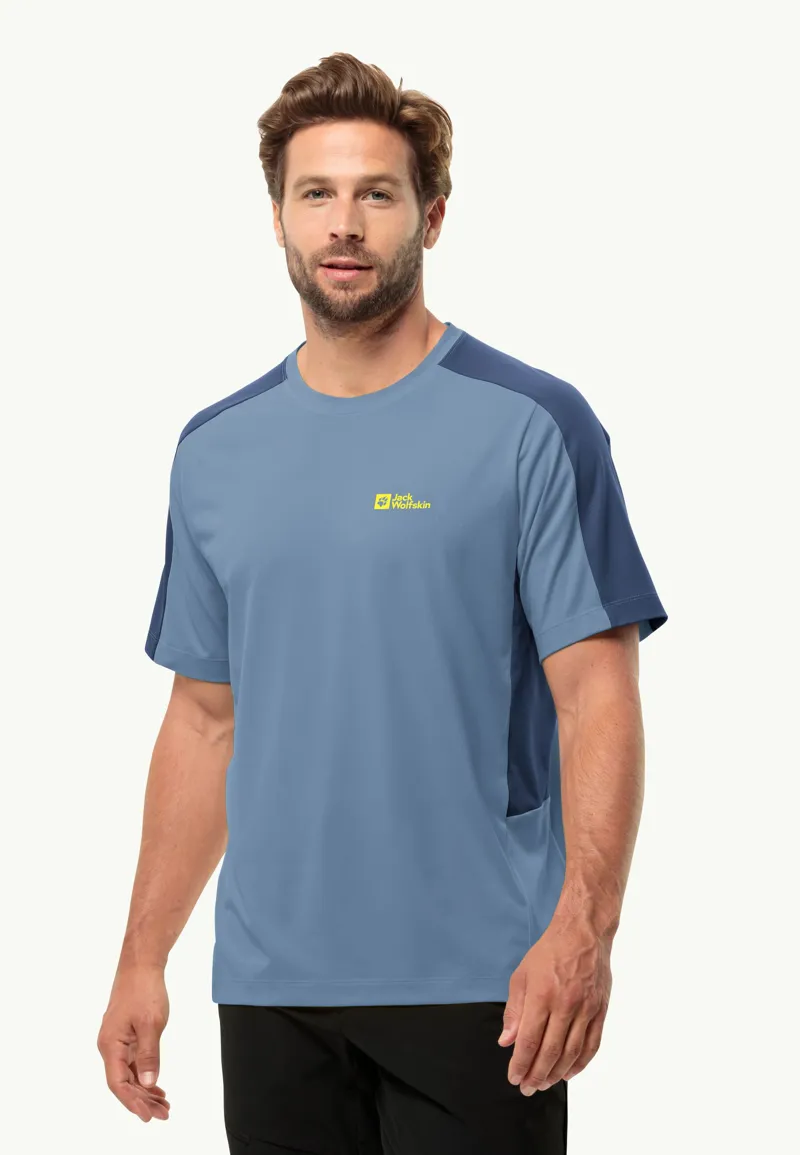 Jack Wolfskin Men's Narrows Short Sleeve T-Shirt in Elemental Blue-2
