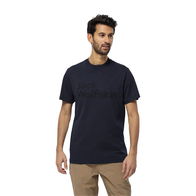 Jack Wolfskin Men's Brand T-Shirt in Night Blue-1