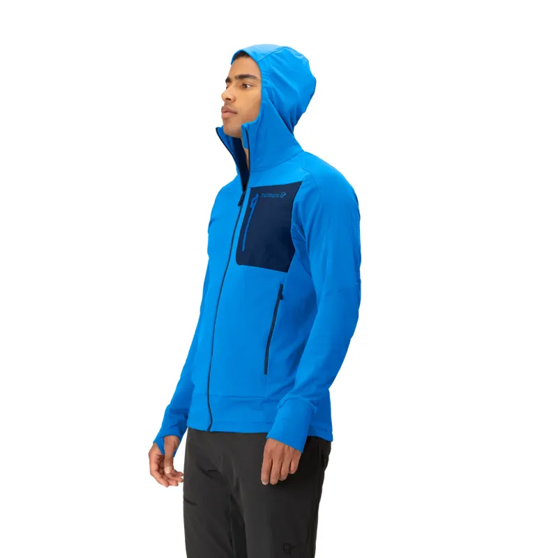 Norrona Men's Falketind Power Grid Zip Hood in Skydiver-4