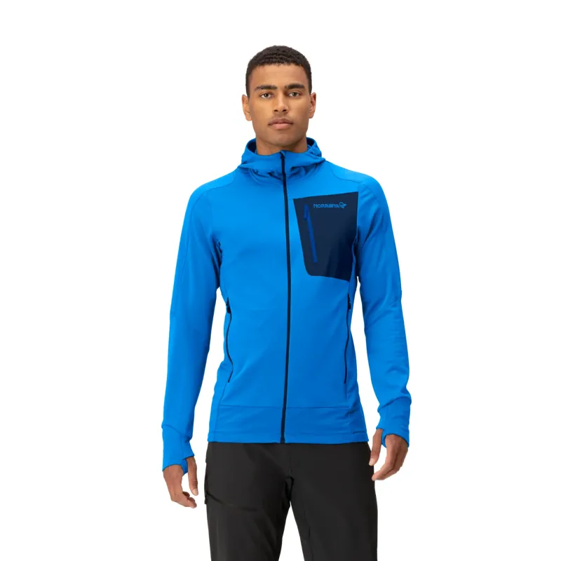 Norrona Men's Falketind Power Grid Zip Hood in Skydiver-3