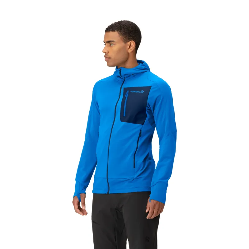 Norrona Men's Falketind Power Grid Zip Hood in Skydiver-5