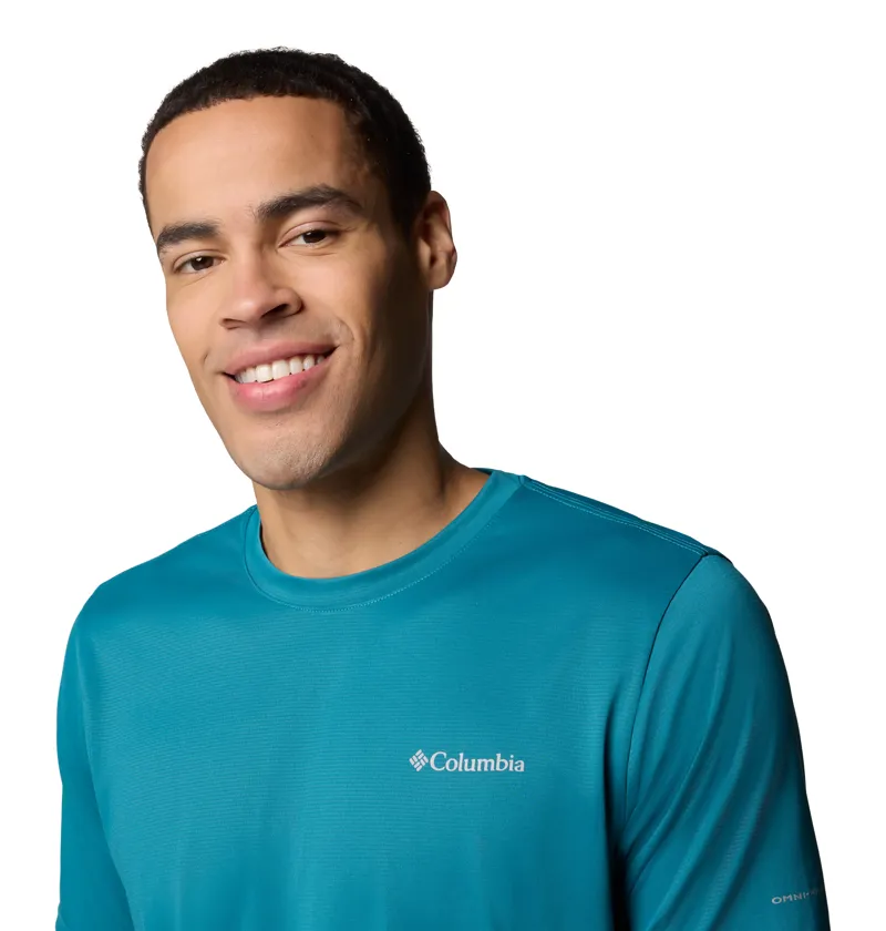 Columbia Men's Hike Crew Tee in River Blue Heat-4