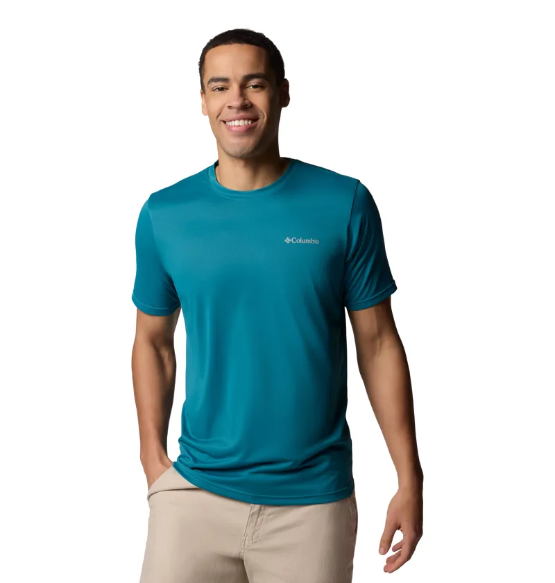 Columbia Men's Hike Crew Tee in River Blue Heat-1