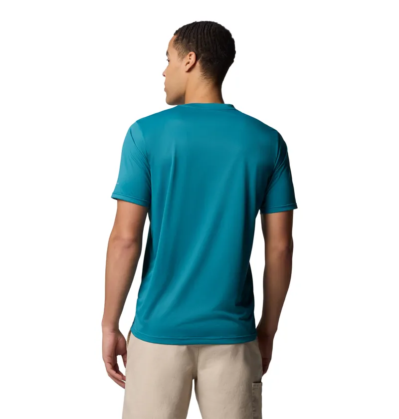 Columbia Men's Hike Crew Tee in River Blue Heat-3