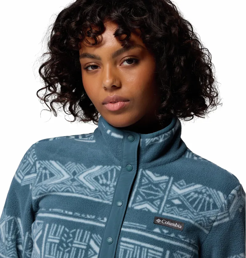 Columbia Women's Benton Springs Printed 1/2 Snap in Everblue-3