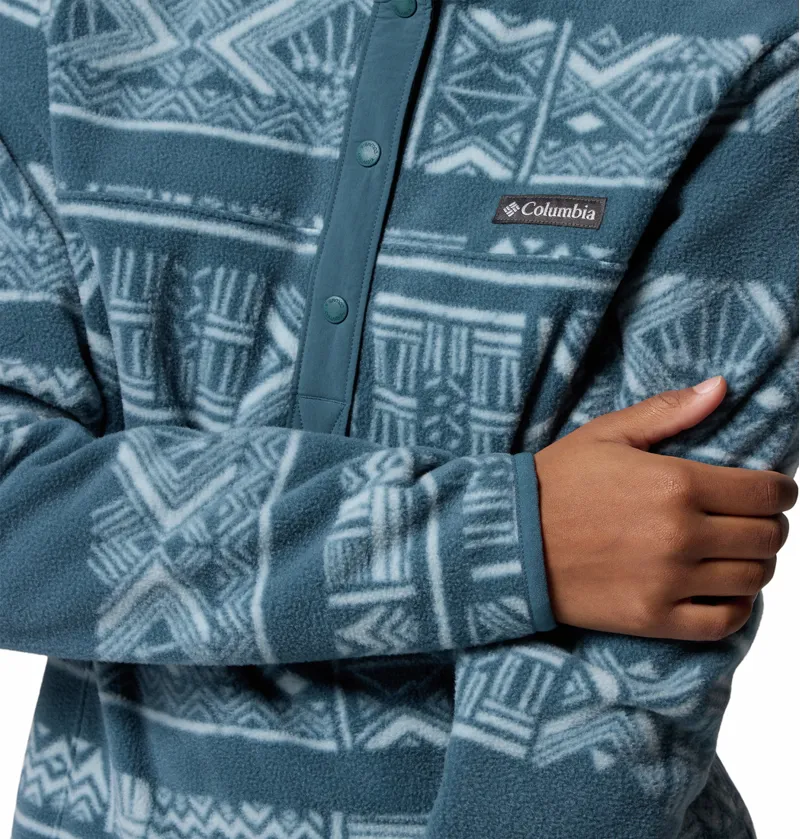 Columbia Women's Benton Springs Printed 1/2 Snap in Everblue-4