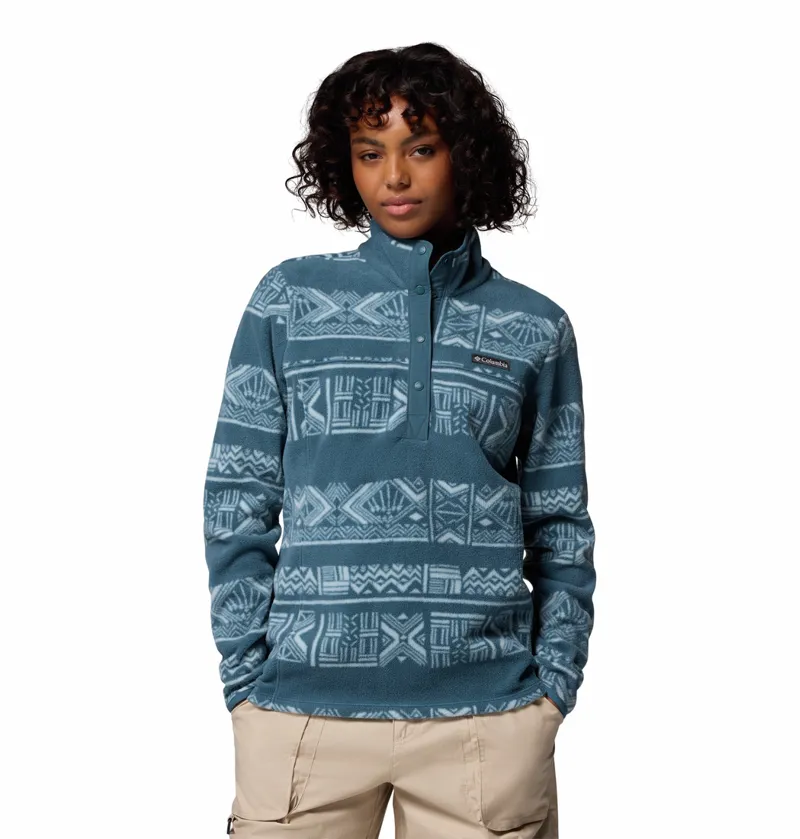 Columbia Women's Benton Springs Printed 1/2 Snap in Everblue