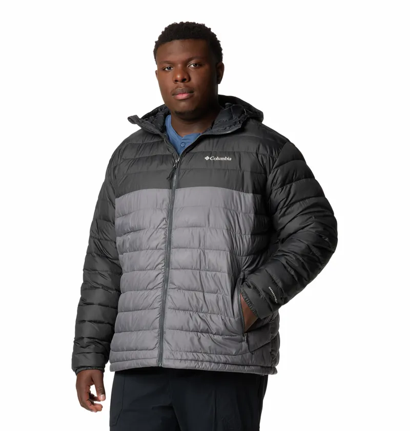 Columbia Men's Powder Lite II Hooded Jacket in City Grey/Shark - Extended Sizes-2