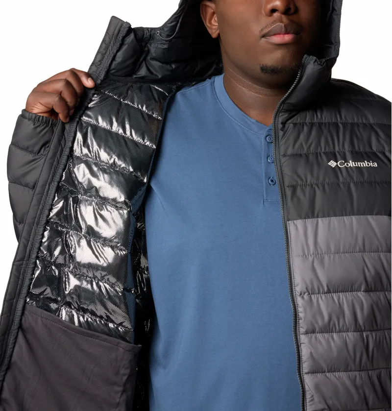 Columbia Men's Powder Lite II Hooded Jacket in City Grey/Shark - Extended Sizes-6