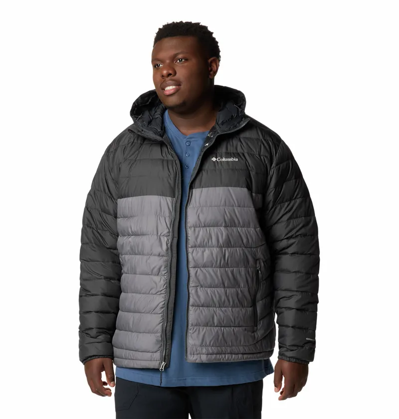 Columbia Men's Powder Lite II Hooded Jacket in City Grey/Shark - Extended Sizes-1