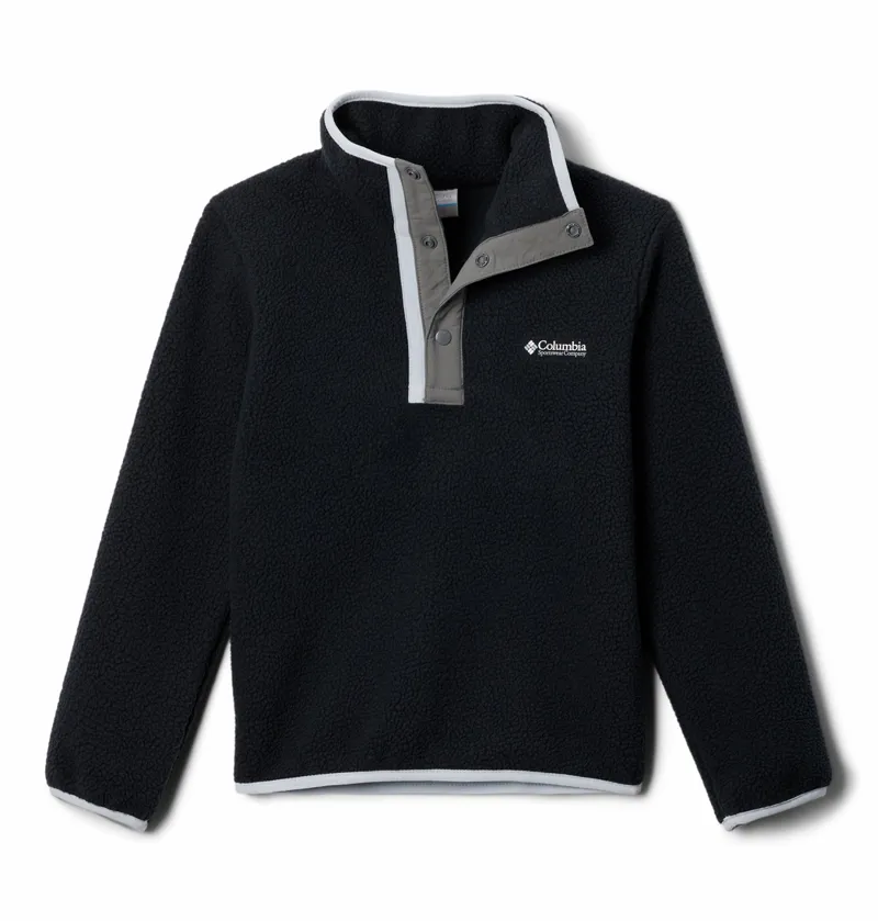 Columbia Kid's Helvetia II Half Snap Fleece in Black/City Grey