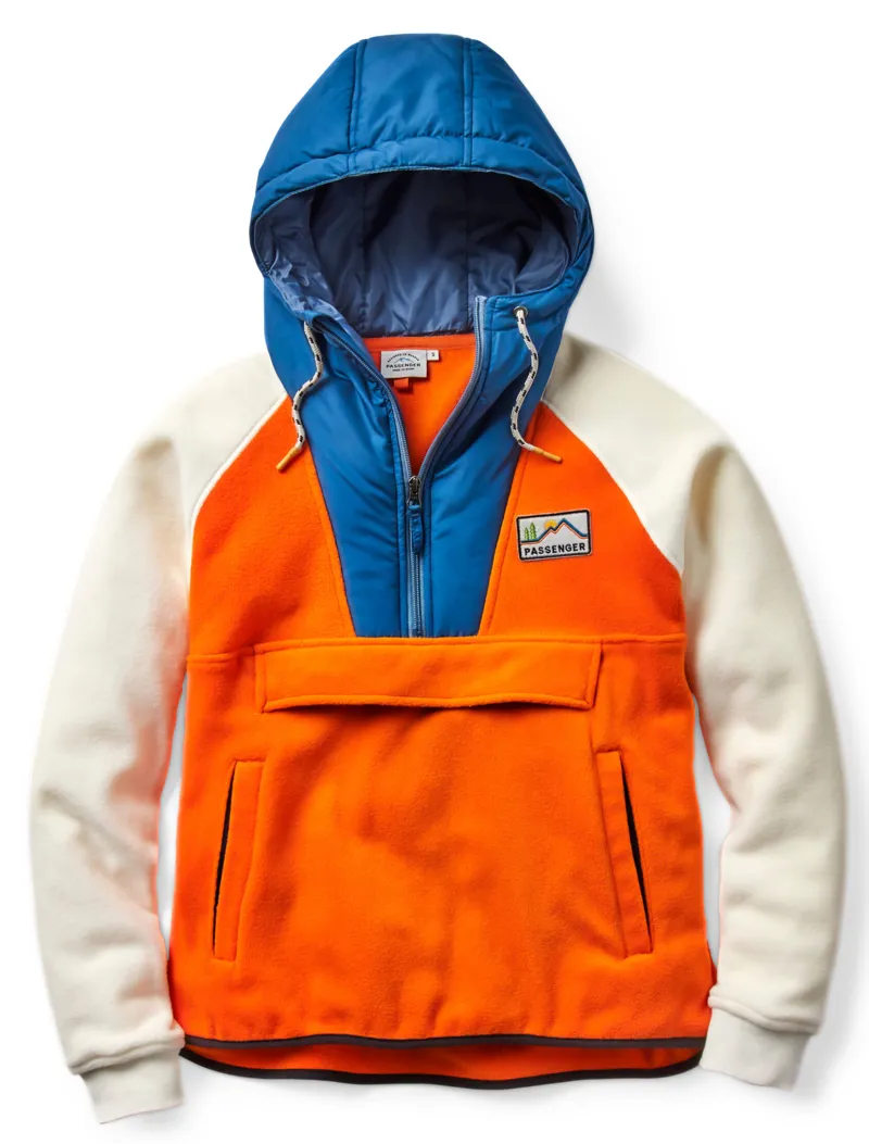 Passenger Women's Alexander Recycled Polar Hooded Fleece in Sunrise Orange