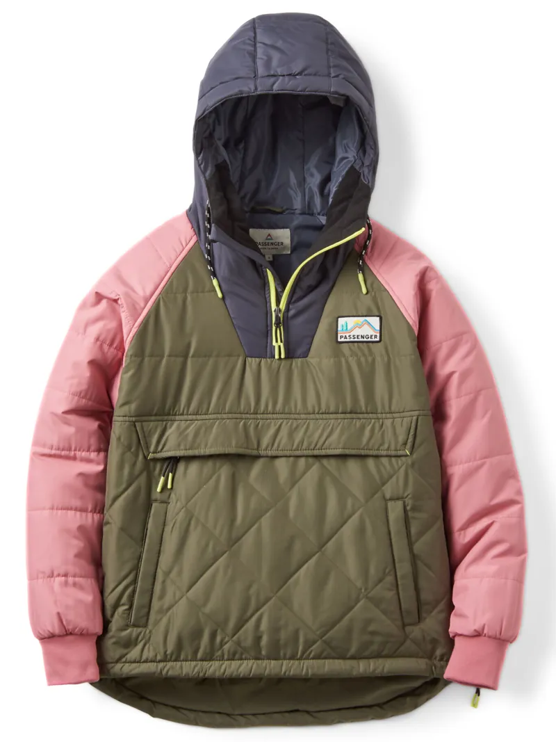 Passenger Women's Ocean Recycled Insulated 1/2 Zip Jacket in Dusty Olive