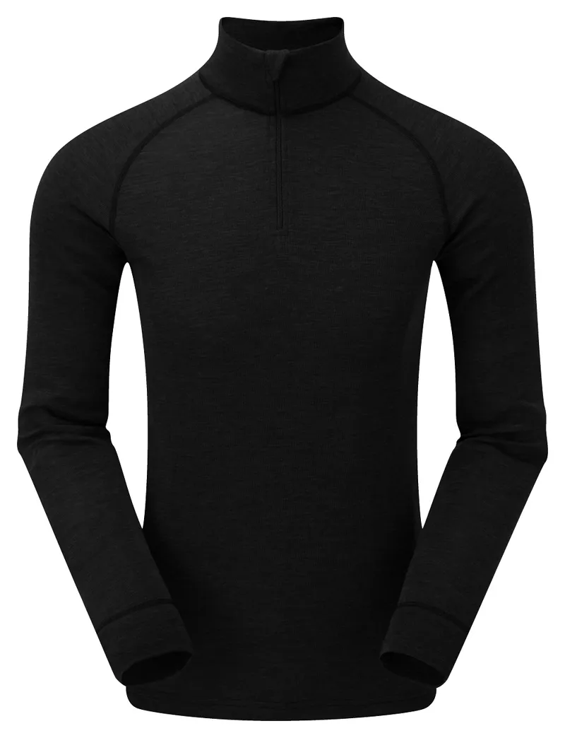 Keela Men's Merino Long Sleeve Zip Neck Top in Black
