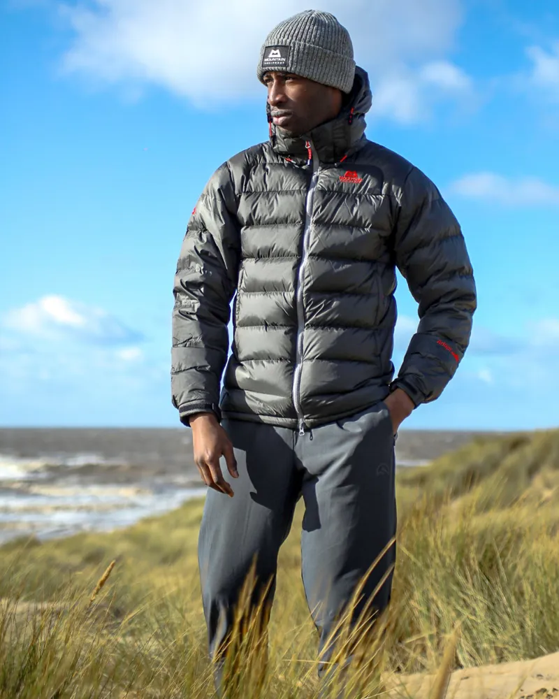 Mountain Equipment Men's Lightline Block Jacket in Graphite/Red Logo-3