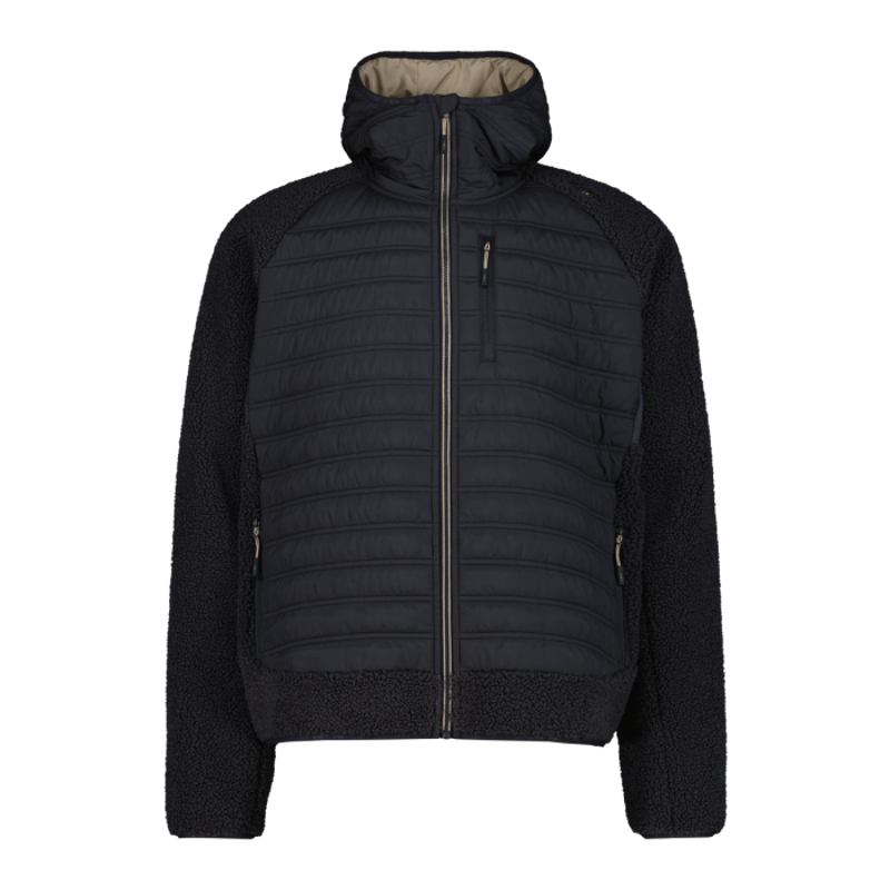 CMP Men's Hybrid Hooded Jacket in Antracite/Teak
