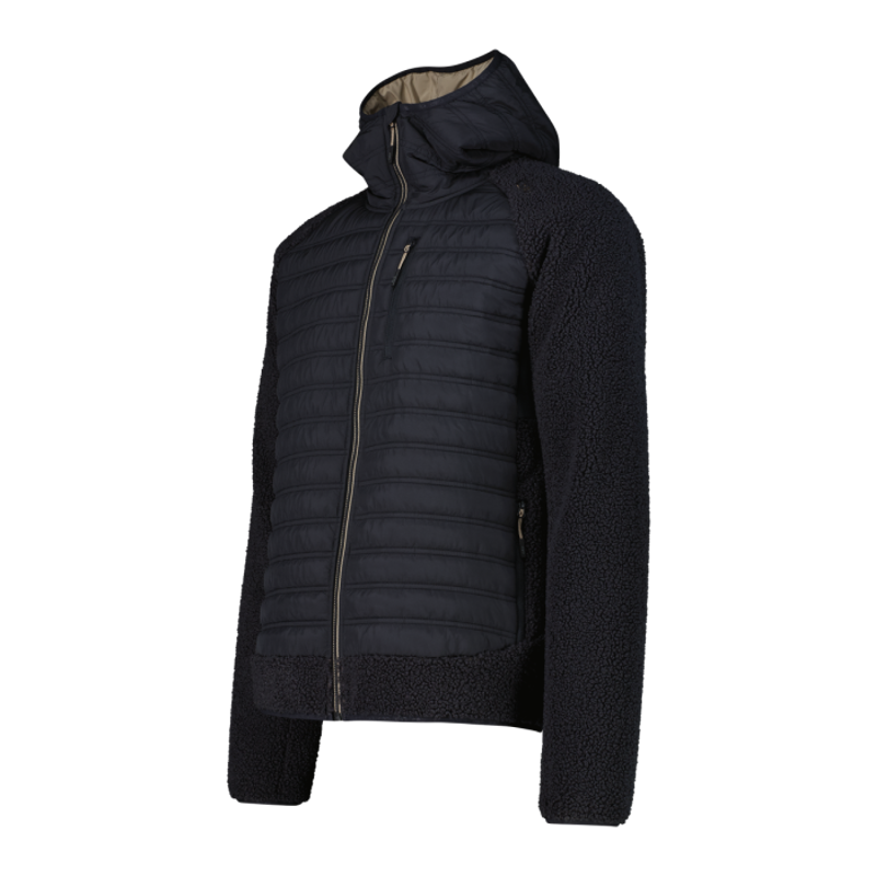 CMP Men's Hybrid Hooded Jacket in Antracite/Teak-1